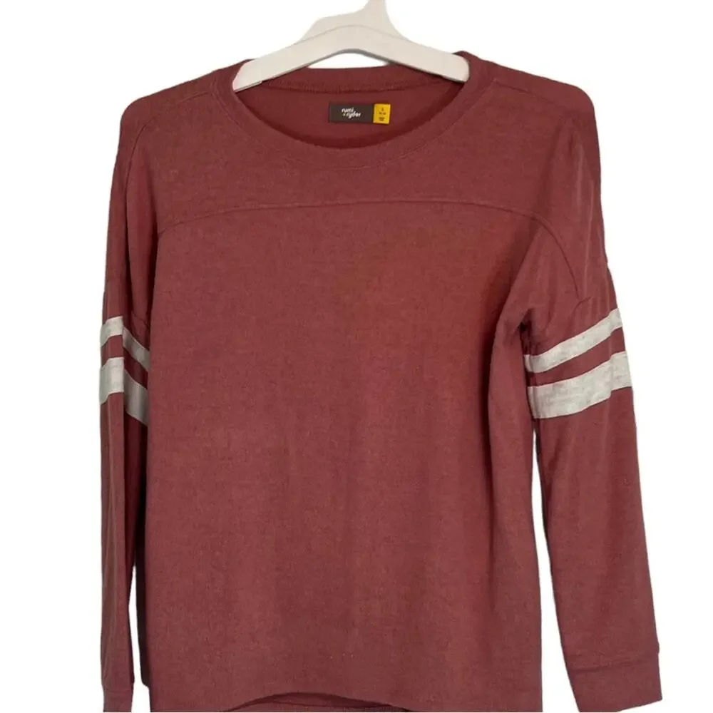 Rumi + Ryder Kids top Brushed Varsity tunic Top Large 12-14 unisex long sleeve